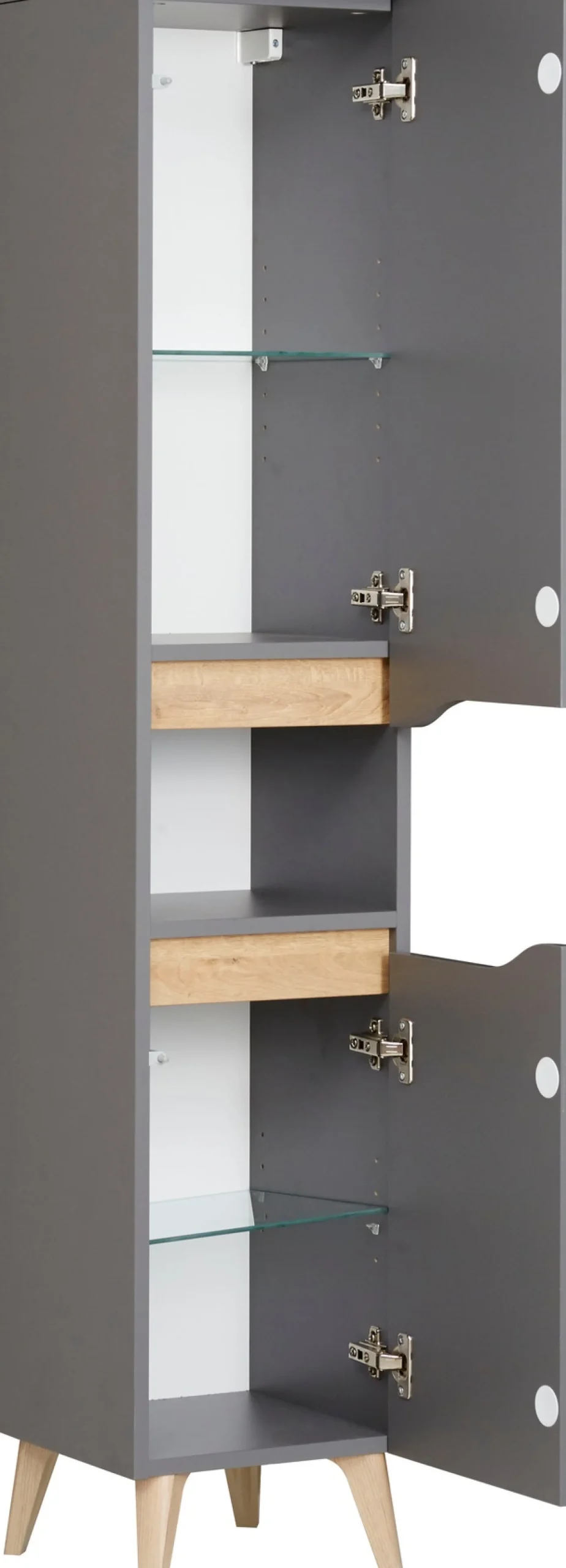 Saphir Badmöbel-Set »Quickset 3-teilig, Waschbeckenunterschrank mit LED-Spiegel« 3 Stk. tlg.