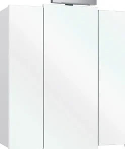 Saphir Badmöbel-Set »Quickset 5-teilig, Waschbeckenunterschrank mit LED-Spiegelschrank« Komplett-Set, 5 Stk. tlg.