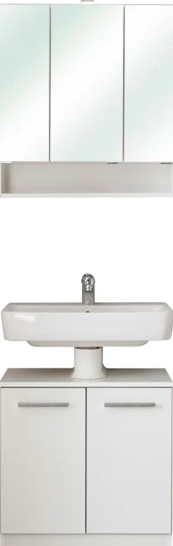 Saphir Badmöbel-Set »Quickset 953 2-teilig, Waschbeckenunterschrank und LED-Spiegelschrank« Set,