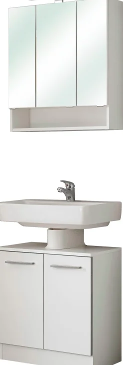 Saphir Badmöbel-Set »Quickset 953 2-teilig, Waschbeckenunterschrank und LED-Spiegelschrank« Set,