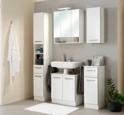 Saphir Badmöbel-Set »Quickset 953 2-teilig, Waschbeckenunterschrank und LED-Spiegelschrank« Set,