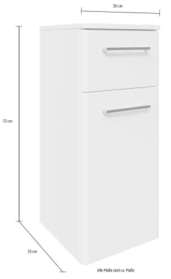 Saphir Badmöbel-Set »Quickset 316 4-teilig, Keramikwaschtisch mit LED-Spiegelschrank« 5 Stk. tlg.