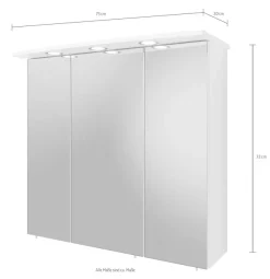 Saphir Badmöbel-Set »Quickset 316 4-teilig, Keramikwaschtisch mit LED-Spiegelschrank« 5 Stk. tlg.