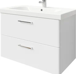 Saphir Badmöbel-Set »Quickset 316 4-teilig, Keramikwaschtisch mit LED-Spiegelschrank« 5 Stk. tlg.