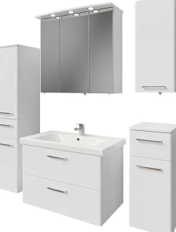 Saphir Badmöbel-Set »Quickset 316 5-teilig, Keramikwaschtisch mit LED-Spiegelschrank« 6 Stk. tlg.