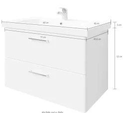 Saphir Badmöbel-Set »Quickset 316 5-teilig, Keramikwaschtisch mit LED-Spiegelschrank« 6 Stk. tlg.