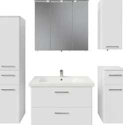 Saphir Badmöbel-Set »Quickset 316 5-teilig, Keramikwaschtisch mit LED-Spiegelschrank« 6 Stk. tlg.