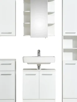 Saphir Badmöbel-Set »Quickset 335 5-teilig, Waschbeckenunterschrank mit LED-Spiegelschrank« 5 Stk. tlg.
