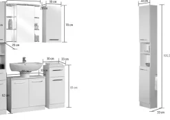Saphir Badmöbel-Set »Quickset 335 5-teilig, Waschbeckenunterschrank mit LED-Spiegelschrank« 5 Stk. tlg.