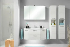 Saphir Badmöbel-Set »Quickset 936 4-teilig, Glaswaschtisch und LED-Spiegelschrank« Set, 4 Stk. tlg.