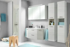 Saphir Badmöbel-Set »Quickset 936 4-teilig, Glaswaschtisch und LED-Spiegelschrank« Set, 4 Stk. tlg.