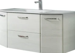 Saphir Badmöbel-Set »Quickset 936 4-teilig, Glaswaschtisch und LED-Spiegelschrank« Set, 4 Stk. tlg.