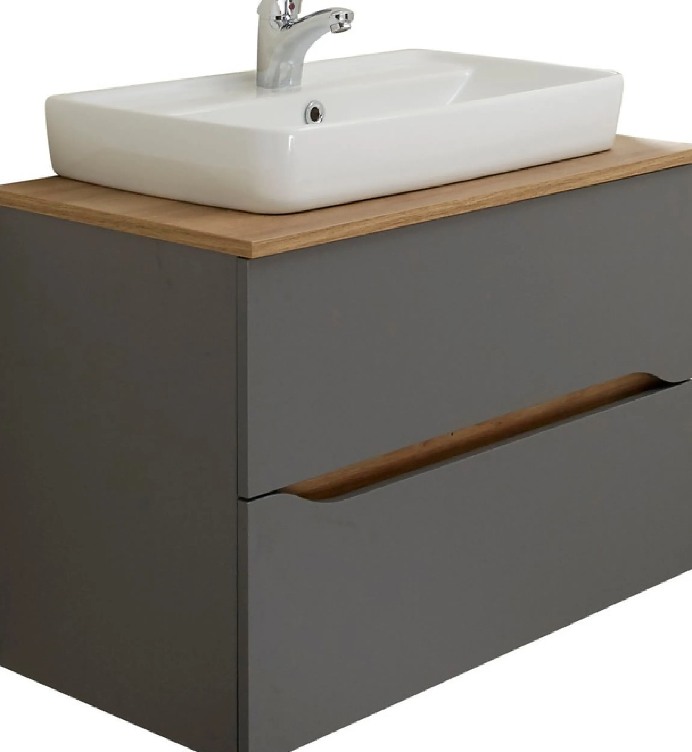 Saphir Badmöbel-Set »Quickset 2-teilig, Keramik-Aufsatzbecken mit LED-Spiegel« 4 Stk. tlg.