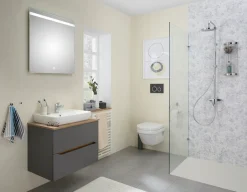 Saphir Badmöbel-Set »Quickset 2-teilig, Keramik-Aufsatzbecken mit LED-Spiegel« 4 Stk. tlg.