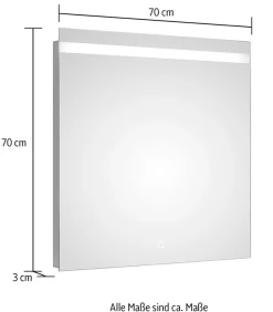 Saphir Badmöbel-Set »Quickset 2-teilig, Keramik-Aufsatzbecken mit LED-Spiegel« 4 Stk. tlg.
