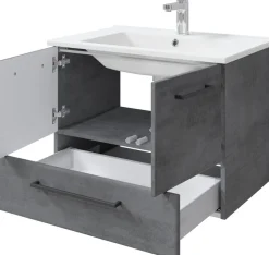 Saphir Badmöbel-Set »Quickset 945 3-teilig, Keramik-Waschtisch mit LED-Spiegelschrank« 4 Stk. tlg.