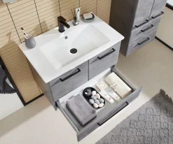 Saphir Badmöbel-Set »Quickset 945 3-teilig, Keramik-Waschtisch mit LED-Spiegelschrank« 4 Stk. tlg.