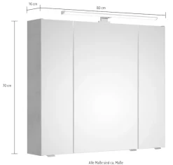 Saphir Badmöbel-Set »Quickset 945 3-teilig, Keramik-Waschtisch mit LED-Spiegelschrank« 4 Stk. tlg.