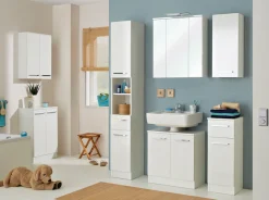 Saphir Badmöbel-Set »Quickset 335 7-teilig, Waschbeckenunterschrank mit LED-Spiegelschrank« 7 Stk. tlg.