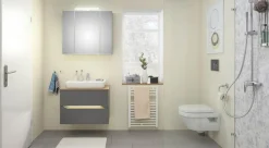 Saphir Badmöbel-Set »Quickset 2-teilig, Keramik-Aufsatzbecken mit LED-Spiegelschrank« 5 Stk. tlg.