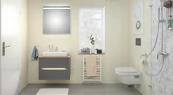 Saphir Badmöbel-Set »Quickset 2-teilig, Keramik-Aufsatzbecken mit LED-Spiegel« 5 Stk. tlg.