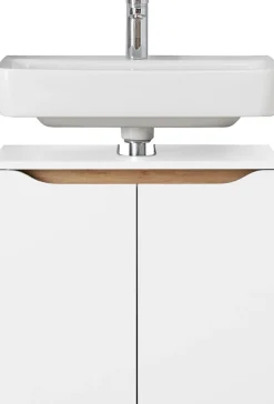 Saphir Badmöbel-Set »Quickset 4-teilig, Waschbeckenunterschrank mit LED-Spiegelschrank« 4 Stk. tlg.