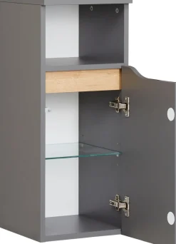 Saphir Badmöbel-Set »Quickset 5-teilig, Keramik-Aufsatzbecken mit LED-Spiegel« 7 Stk. tlg.