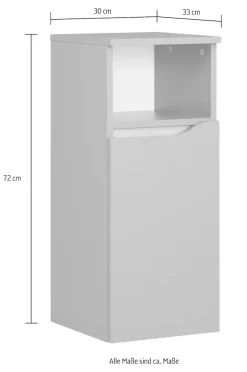 Saphir Badmöbel-Set »Quickset 5-teilig, Keramik-Aufsatzbecken mit LED-Spiegel« 7 Stk. tlg.