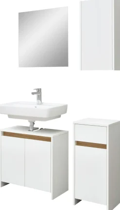 Saphir Badmöbel-Set »Quickset 100, 4-teilig, mit Holzeinlegeböden, 61,6cm breit« 4 Stk. tlg.