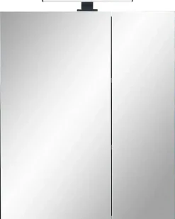 Saphir Badmöbel-Set »Quickset 395 2-teilig, Keramik-Aufsatzbecken mit LED-Spiegelschrank« 4 Stk. tlg.