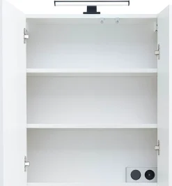 Saphir Badmöbel-Set »Quickset 395 2-teilig, Keramik-Aufsatzbecken mit LED-Spiegelschrank« 4 Stk. tlg.
