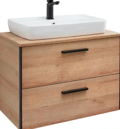 Saphir Badmöbel-Set »Quickset 395 2-teilig, Keramik-Aufsatzbecken mit LED-Spiegelschrank« 4 Stk. tlg.
