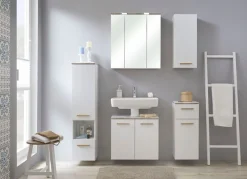 Saphir Badmöbel-Set »Quickset 931 3-teilig, Waschbeckenunterschrank mit LED-Spiegelschrank« Set, 3 Stk. tlg.