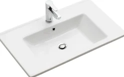 Saphir Badmöbel-Set »Quickset 5-teilig, Keramik-Waschtisch mit LED-Spiegel« 7 Stk. tlg.