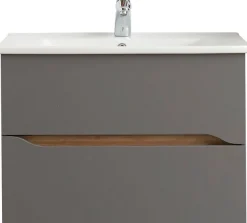 Saphir Badmöbel-Set »Quickset 5-teilig, Keramik-Waschtisch mit LED-Spiegel« 7 Stk. tlg.