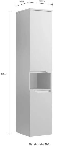 Saphir Badmöbel-Set »Quickset 5-teilig, Keramik-Waschtisch mit LED-Spiegel« 7 Stk. tlg.