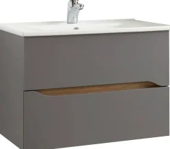 Saphir Badmöbel-Set »Quickset 5-teilig, Keramik-Waschtisch mit LED-Spiegel« 7 Stk. tlg.