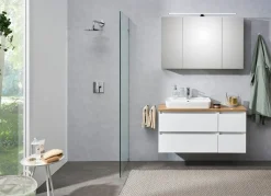 Saphir Badmöbel-Set »Quickset 360 2-teilig, Keramik-Aufsatzbecken mit LED-Spiegelschrank« 2 Stk. tlg.