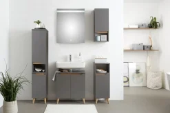 Saphir Badmöbel-Set »Quickset 5-teilig Waschbeckenunterschrank mit LED-Spiegel« 5 Stk. tlg.
