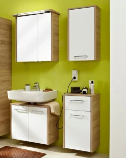 Saphir Badmöbel-Set »Quickset 382 4-teilig, Waschbeckenunterschrank mit LED-Spiegelschrank« 4 Stk. tlg.