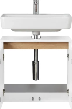 Saphir Badmöbel-Set »Quickset 2-teilig, Waschbeckenunterschrank mit LED-Spiegelschrank« 4 Stk. tlg.
