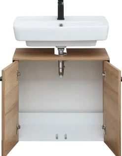 Saphir Badmöbel-Set »Quickset 395 3-teilig, Waschbeckenunterschrank mit LED-Spiegelschrank« 4 Stk. tlg.