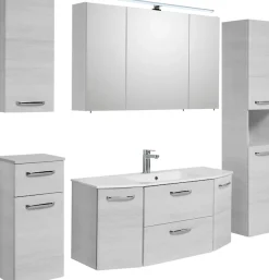 Saphir Badmöbel-Set »Quickset 936 5-teilig, Waschtisch mit LED-Spiegelschrank« Set, 5 Stk. tlg.