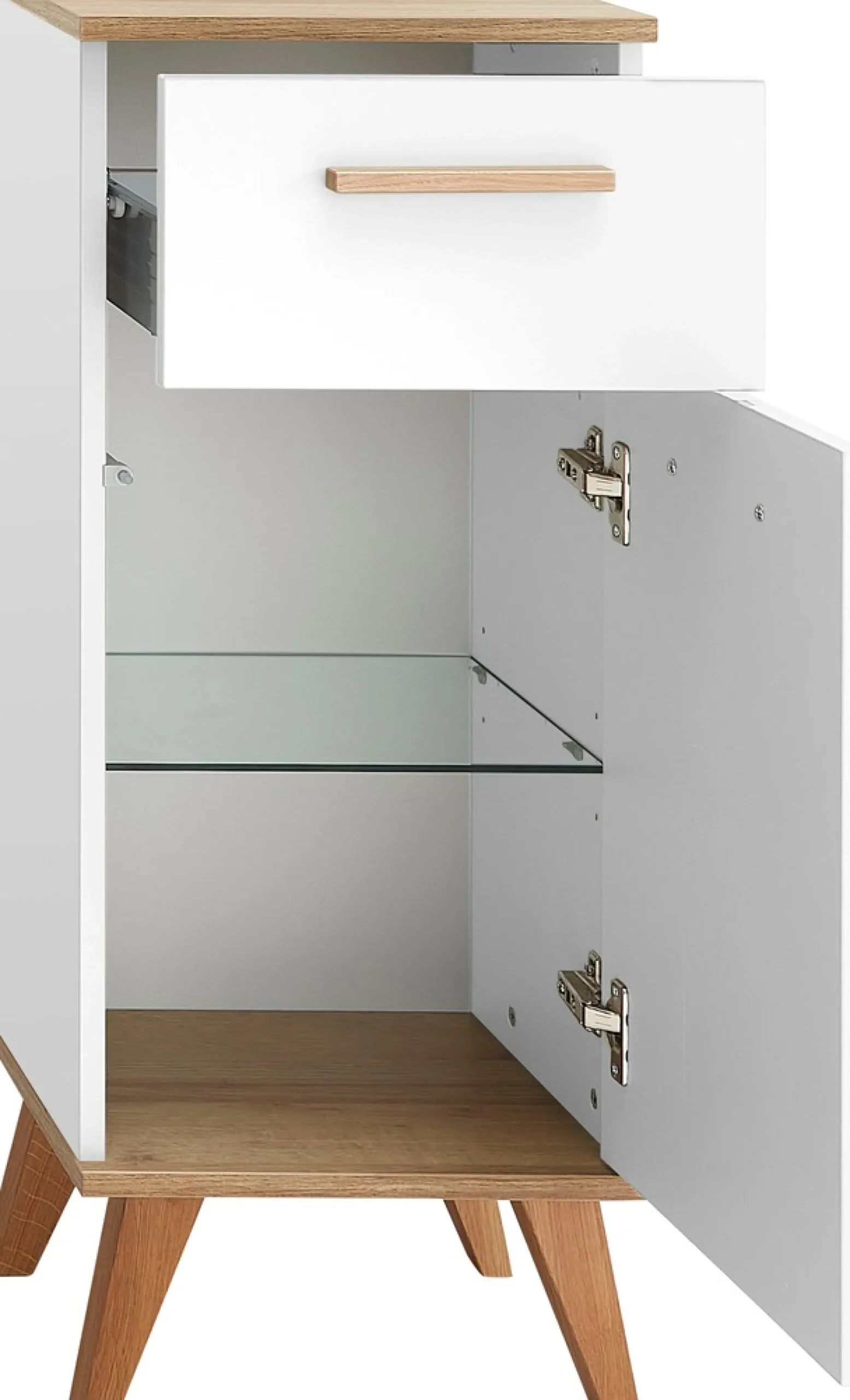Saphir Badmöbel-Set »Quickset 4-teilig, Waschbeckenunterschrank mit LED-Spiegelschrank« 4 Stk. tlg.