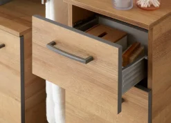 Saphir Badmöbel-Set »Quickset 919 5-teilig, Waschbeckenunterschrank mit LED-Spiegelschrank« 5 Stk. tlg.