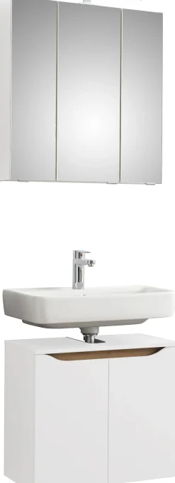 Saphir Badmöbel-Set »Quickset 2-teilig, Waschbeckenunterschrank mit LED-Spiegelschrank« 2 Stk. tlg.