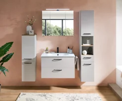 Saphir Badmöbel-Set »Quickset 500, Waschtischunterschrank mit Mineralmarmorwaschtisch« 2 Stk. tlg.