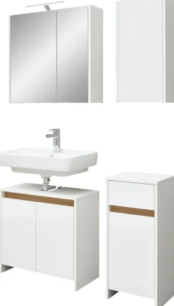 Saphir Badmöbel-Set »Quickset 100, Waschbeckenunterschrank mit Spiegelschrank« 4 Stk. tlg.