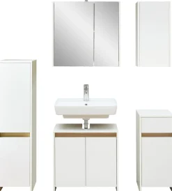Saphir Badmöbel-Set »Quickset 100, Waschbeckenunterschrank mit Spiegelschrank« 5 Stk. tlg.