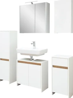 Saphir Badmöbel-Set »Quickset 100, Waschbeckenunterschrank mit Spiegelschrank« 5 Stk. tlg.